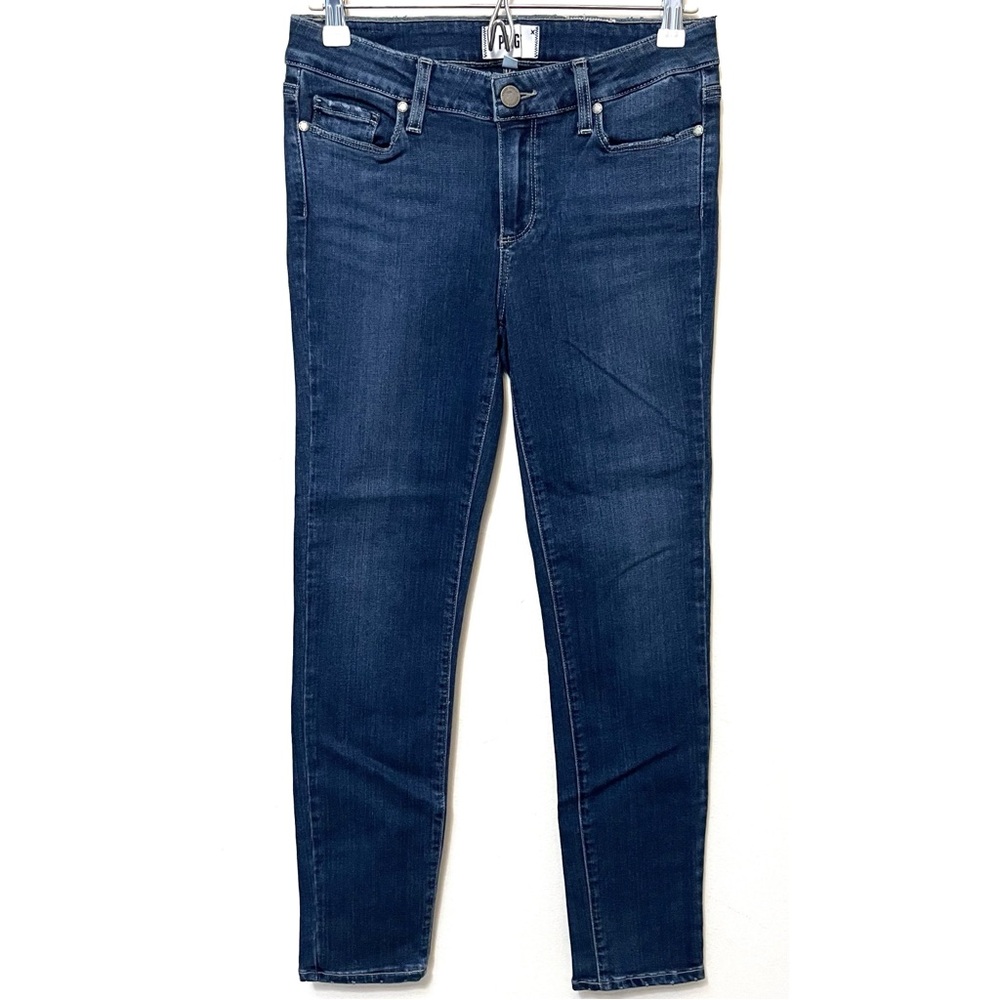 PAIGE • 28 • Skyline Ankle Peg Rissa Distressed Denim Skinny Jeans